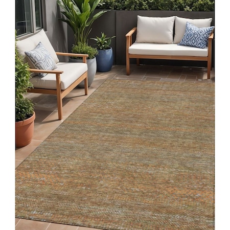 Homeroots 5' X 8' Taupe And Brown Striped Washable Indoor Outdoor Area Rug 615639