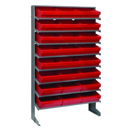 Quantum Storage Systems SINGLE SIDE PICK RACK W/24 RED BINS QPRS-801RD