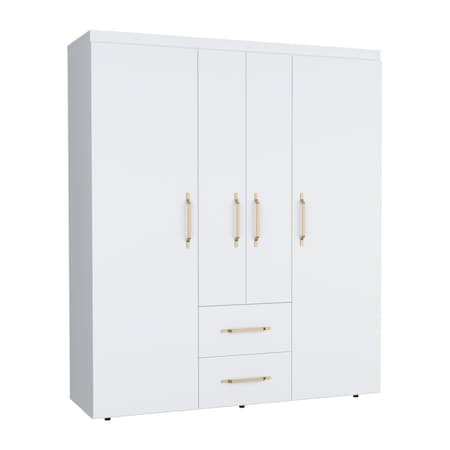 Homeroots 59" White Two Drawer Combo Dresser 552265