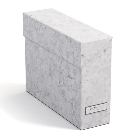 Bigso Lovisa Fiberboard Label Frame 12 File Storage Box, Marble, 6PK 680165041