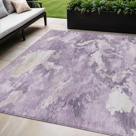 Homeroots 5' X 8' Lavender And Lilac Abstract Washable Indoor Outdoor Area Rug 609571