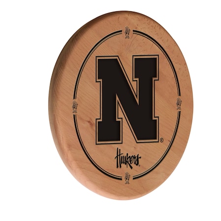 Holland Bar Stool Co University of Nebraska 13" Laser Engraved Solid Wood Sign WSgnLNatNebrUn