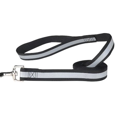Guardian Gear Reflective Dog Lead, 6 ft L, 1 in W, Nylon Line, Black, Fastening Method: Swivel Clip ZA985 66 17