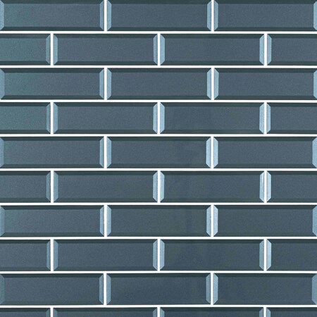Msi Tahiti Blue Beveled 2.5 In. X 8 In. Glossy Glass Blue Subway Tile, 40PK ZOR-MD-T-0103
