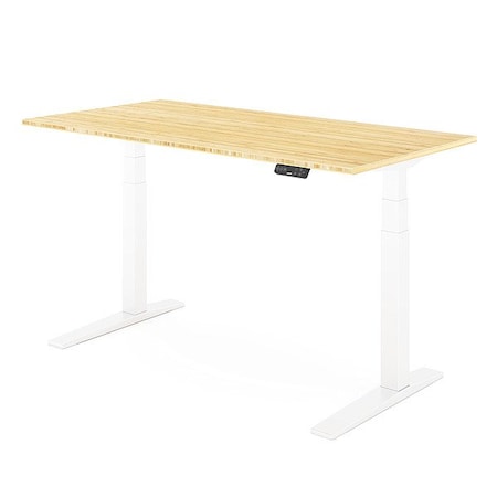 Flexispot Standing Desk, 25-50 5/8 in H, 60 in W, Tan E7WPRO6030-LBZB