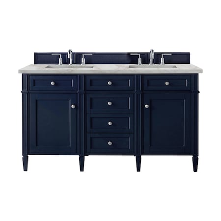 James Martin Vanities Brittany 60'' D Vanity, Victory Blue w/ Victorian Sil Silestone Top w/FreePower Wireless Charger 650-V60D-VBL-FVSL