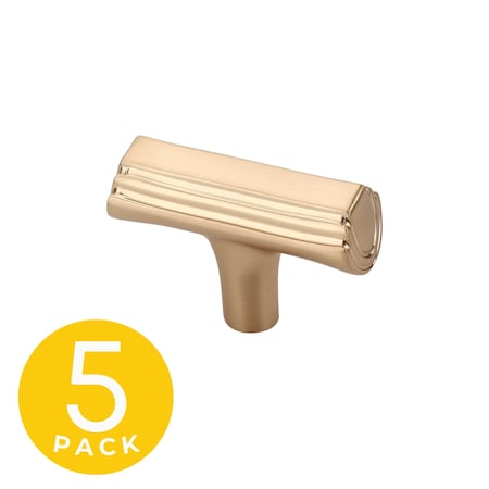 Sapphire Eclipse Series 1 in. Modern Gold Cabinet Hardware Knob, 5PK SP-2214-K-BRA-5