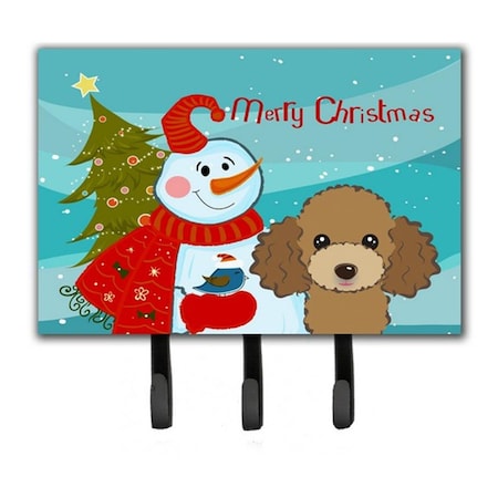 Carolines Treasures Snowman With Chocolate Brown Poodle Leash and Key Holder BB1876TH68