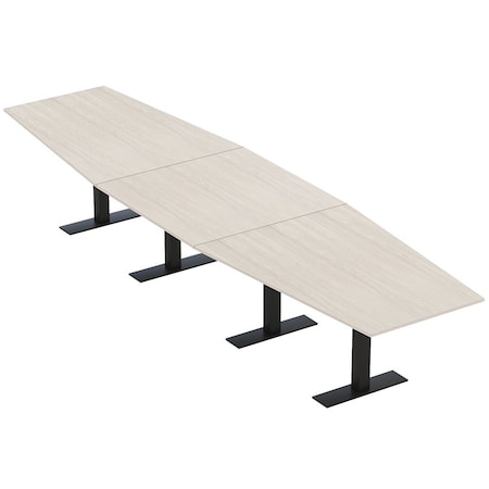 Skutchi Designs 16 Person Conference Table With Power Unit | 16' Hexagon Table | Harmony Series HAR-HEX.IR-48X192-T.BK-K458-NA