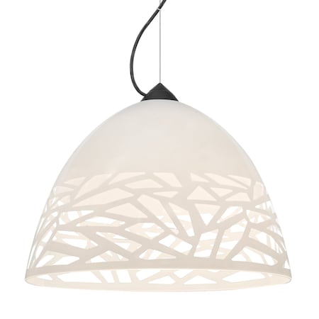Besa Lighting Besa Kiev Cable Pendant, White, Black Finish, 1x 9W LED 1KX-KIEVWH-LED-BK