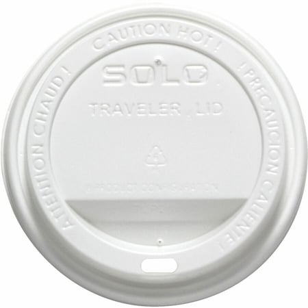 Solo Traveler Cappuccino Style Dome Lid, Fits 10 oz to 24 oz Hot Cups, Plastic, White, PK1000 TLP316-0007