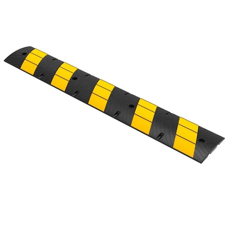 Traffic Kontrol Rubber Speed Bump, 6 Ft Long, Yellow Black, 1PC TKSB-6-YB