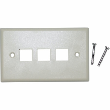Cable Wholesale Keystone Wall Plate, Beige, 3 Port, Single Gang 301-3K