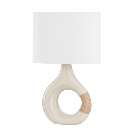 Hudson Valley Lighting Becki Owens X Mindy 1 Light Table Lamp 16 In. Aged Brass/Ceramic Ivory BKO1100-AGB/CIC