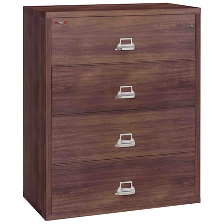 Fireking 4 Drawer, 1 Hr Fire & impact rated, 44" wide lateral Light Walnut 4-4422-CLW