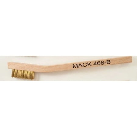Mack Brushes 468 Series Welder Mini Scratch Brush, 7-3/4 in OAL, Brass, Wood Handle 468/B
