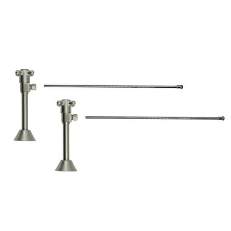 Mountain Plumbing Lavatory Kit - Brass 1/4 Turn Valve (MT416X) Angle Sweat in Satin Chrome MT8122X-NL/SC