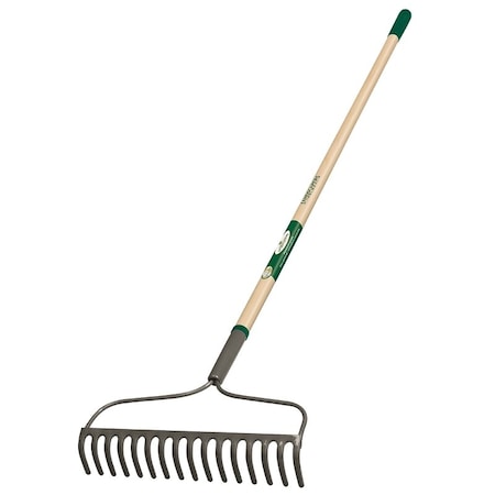 Landscapers Select Bow Rake, 16 in W Head, 16 -Tine, Steel Tine, 54 in L Handle 34582