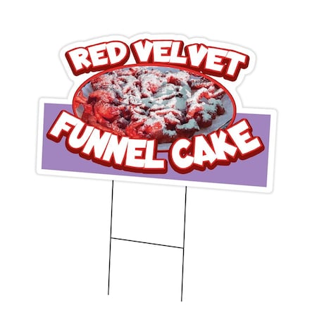 Signmission Red Velvet Funnel Cake Die Cut Yard & Stake plastic coroplast window, 1824-Red Velvet Funnel C-DC-1824-DS-Red Velvet Funnel Cake19