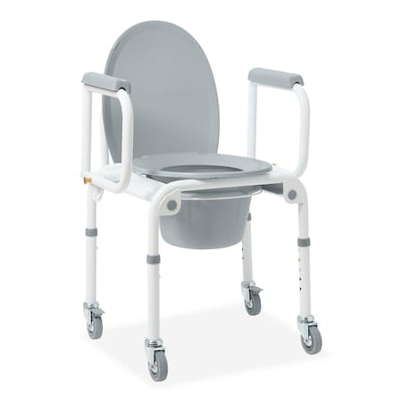 Medline Steel Drop-Arm Commode, 300 lb. Weight Capacity G1-303DWX1