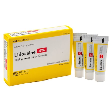Patrin Pharma Lidocaine 4%, Topical Cream, 5gm, 5PK 39328002455