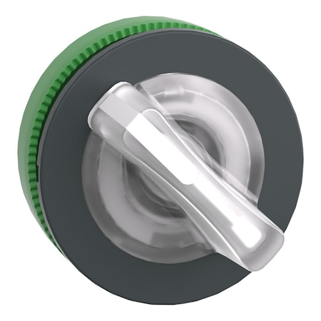 Schneider Electric Head for illuminated selector switch, Harmony XB5, plastic, white handle, universal LED, 2 positions, spring return ZB5FK1413