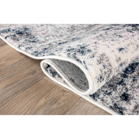 World Rug Gallery Distressed Abstract Area Rug 4 ft x 6 ft Blue 910BLUE4X6
