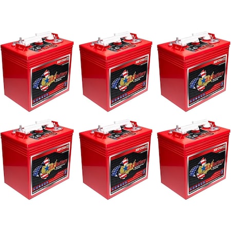 Us Battery 6V 220 Ah Deep Cycle Flooded Battery Group GC2, 6PK US 2000 XC2