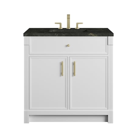 James Martin Vanities Bellshire 36" Single Vanity, Bright White w/ 3 CM Phantome Eclos Top 660-V36-BW-3PHT