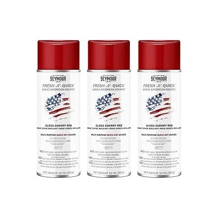 Seymour Midwest Fresh-N-Quick Multi-Purpose Spray Paint, Red net 10 oz., 3PK 114-3