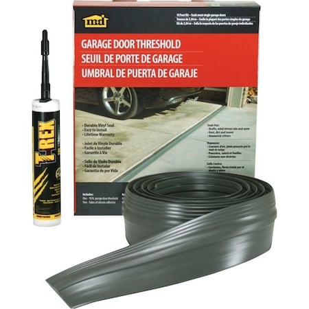 M-D Building Products Garage Door Threshold Kit, 1/8 in Thick, 10 ft L, Vinyl, Gray 50100