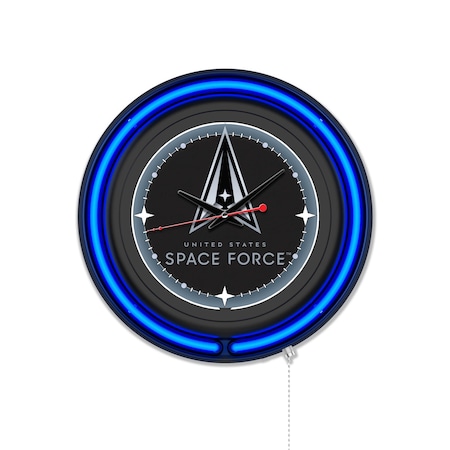 Holland Bar Stool United States Space Force 15 Double Neon Wall Clock Clk15BK