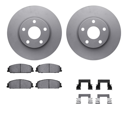 Dynamic Friction Co DFC GEOSPEC Coated Rotors with 5000 Brake Pads - Ceramic and Hardware 4512-52032