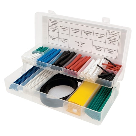 Perform Tool Heat Shrink Tubing Assortment Polyolefin Tubing; With 13/16 To 393/8 In Length Tubes W540