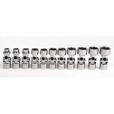 Williams Williams Universal Socket Set, 3/8" D, Met, 11pcs. JHW31939
