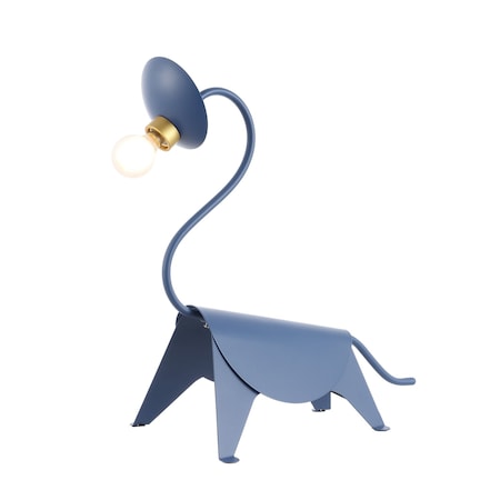 Jonathan Y Bradley 16" Modern Industrial Iron Brachiosaurus LED Kids' Lamp, Blue JYL7133A