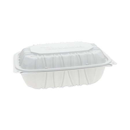 Pactiv EarthChoice Vented Microwavable MFPP Hinged Lid Container, 9 x 6 x 3.1, White, Plastic, 170 PK YCNW0205