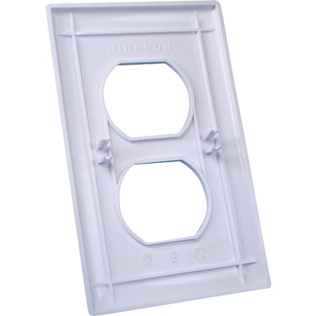 Us Hardware 1-Gang Duplex Outlet Wall Plate White E-163C