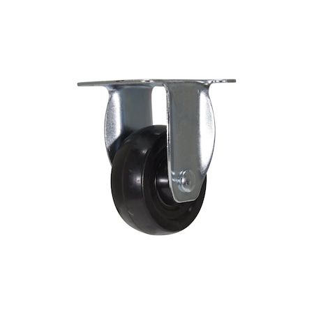 Vestil Rubber Rigid Caster 3 In. Diameter x 1 In. Width 198 Lb. Capacity Black CST-VE-3X1RU-R