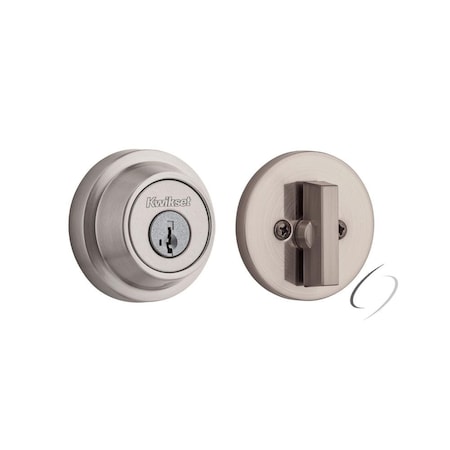 Kwikset Single Cylinder Round Deadbolt SmartKey with RCAL Latch and Dual RCS and 5303 Full Lip Strike K3 660RDT-15S.DS