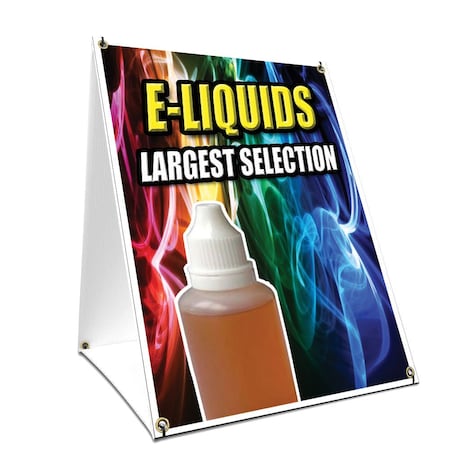 Signmission E-liquids Largest Selection, 36 Inch x 24 Inch A-frame Yard Sign, Plastic Sign SBC-2436-E-liquids Largest Selection