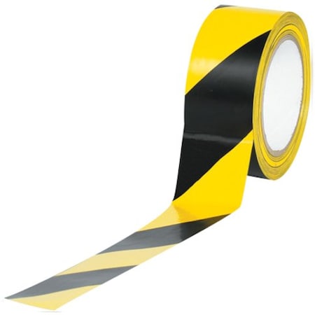 Partners Brand Tape Logic Striped Vinyl Tape, 7.0 Mil, 2" x 36 yds., Black/Yellow, PK24 T9236BY