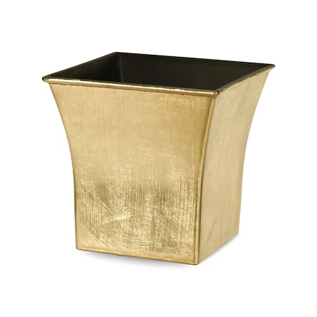 Homeroots 7in Gold Recycled Plastic Indoor Outdoor Square Pot Planter 488275