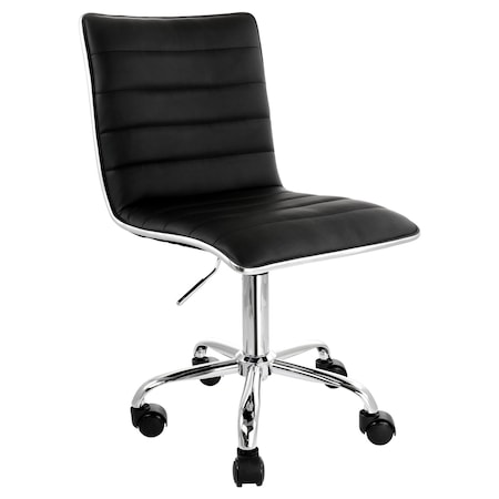 Elama Faux Leather Adjustable Rolling Office Chair in Black ELM-729B-BLK