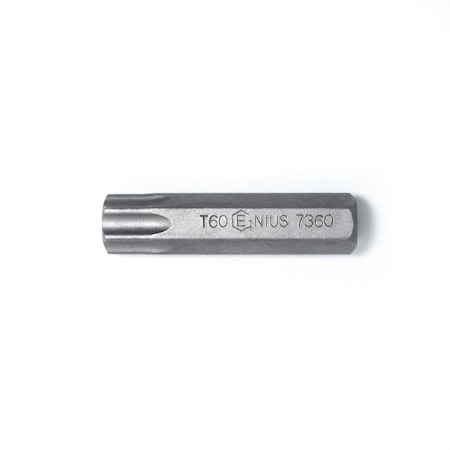 Genius Tools 12mm Hex Shank, T-60 Tamperproof Star Bit 56mmL 7360