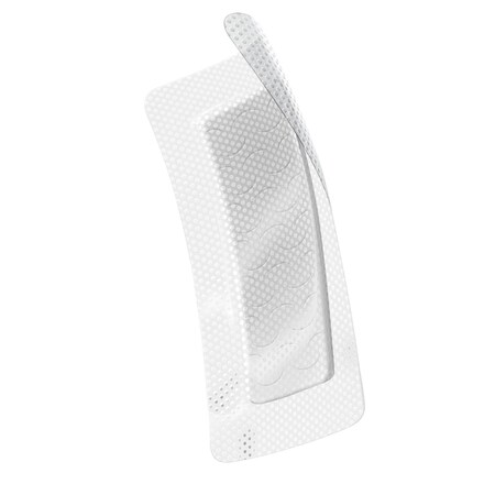 Medline Optifoam Gentle Silicone-Faced Post-Op Foam Dressing, 4in x 10in with 2in x 8in Pad MSC21410H