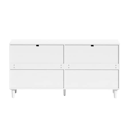 Homeroots 59" White Wood Accent Cabinet With Six Drawers 716336
