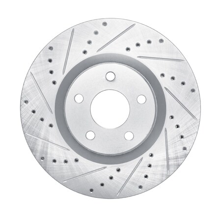 Dynamic Friction Co DFC Brake Rotor - Drilled and Slotted - Silver 631-54281L