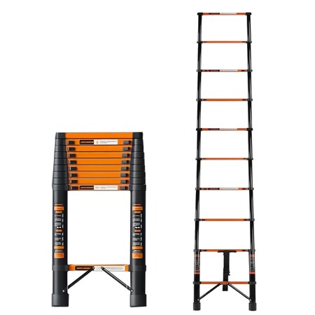 Wrightmaster 12.8 ft. Lightweight Carbon Steel Extension Ladder with Non-Marring Feet, 330 lbs. Load Capacity ZRO23840626385