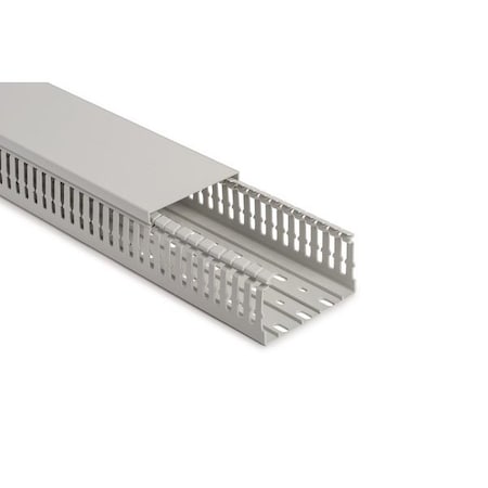 Hellerman Tyton Halogen Free Slotted Wiring Duct, Non-Adhesive, 100mm x 50mm, ABS, Gray RAL, 20 m/pkg, 20PK 183-11050